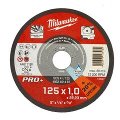 Тонкий отрезной диск по металлу Milwaukee PRO-PLUS SCS-41 125x1 MM - 4932451487, внеший вид