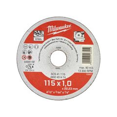 Тонкий отрезной диск по металлу Milwaukee SCS-41 115x1 MM 50 PCS - 4932451474, внеший вид