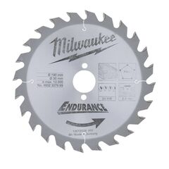Пильный диск по дереву Milwaukee WCSB 190 x 30 x 2.4 24T для циркулярной пилы - 4932327969, Диаметр диска (мм): 190, Посадочный диаметр (мм): 30, Модель: WCSB 190 x 30 x 2.4 24T, внеший вид