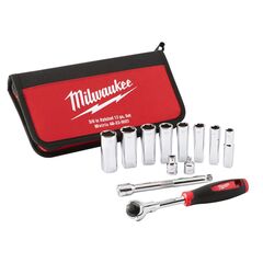 Набор головок с трещоткой Milwaukee TRADESMAN ⅜˝ RATCHET SET 12 PCS - 48229001, внеший вид