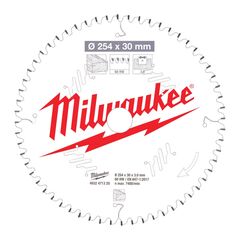 Пильный диск по дереву Milwaukee CSB MS W 254 x 30 x 3.0 x 60ATB neg. для торцовочной пилы - 4932471320, Диаметр диска (мм): 254, Посадочный диаметр (мм): 30, Модель: CSB MS W 254 x 30 x 3.0 x 60ATB neg., внеший вид