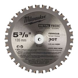 Пильный диск по металлу Milwaukee F 135 x 20 x 1.6 30T для циркулярной пилы - 48404070, фото , изображение 2