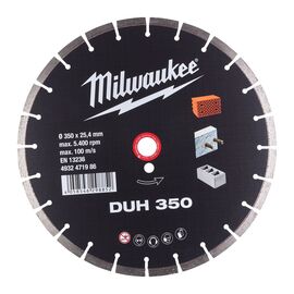 Алмазный диск Milwaukee DUH 350 - 4932471986, Диаметр диска (мм): 350, Посадочный диаметр (мм): 25,4, Модель: DUH 350, внеший вид
