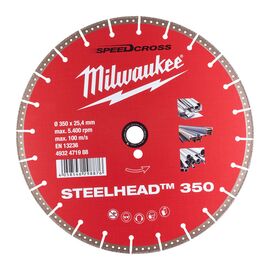 Алмазный диск Milwaukee STEELHEAD™ 350 - 4932471988, Диаметр диска (мм): 350, Посадочный диаметр (мм): 25,4, Модель: STEELHEAD™ 350, фото 
