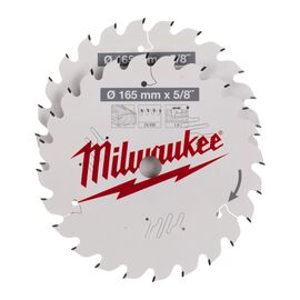 Пильный диск по дереву Milwaukee CSB Twin Pack 165 x 24T／24T для циркулярной пилы - 4932479836, Диаметр диска (мм): 165, Посадочный диаметр (мм): 15,87, Модель: CSB Twin Pack 165 x 24T／24T, фото 