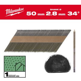 Гвозди Milwaukee 34° D-HEAD 50 MM／RS／B／SC1 2200 PC - 4932492599, Тип скобы / калибр: 2.8, Модель: 34° D-HEAD 50 MM／RS／B／SC1 2200 PC, Длина (мм): 50, внеший вид