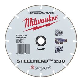 Алмазный диск Milwaukee STEELHEAD™ 230 - 4932492016, Диаметр диска (мм): 230, Посадочный диаметр (мм): 22,23, Модель: STEELHEAD™ 230, фото 