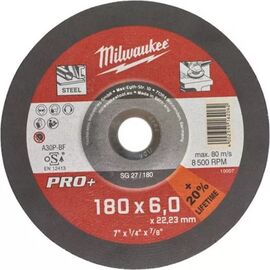 Шлифовальный диск по металлу Milwaukee PRO-PLUS SG-27 180x6 MM 10 PCS - 4932490100, фото 