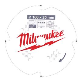 Пильный диск по дереву Milwaukee CSB P FC 160 x 20 x 2.2 x 4D для циркулярной пилы - 4932471293, Диаметр диска (мм): 160, Посадочный диаметр (мм): 20, Модель: CSB P FC 160 x 20 x 2.2 x 4D, внеший вид