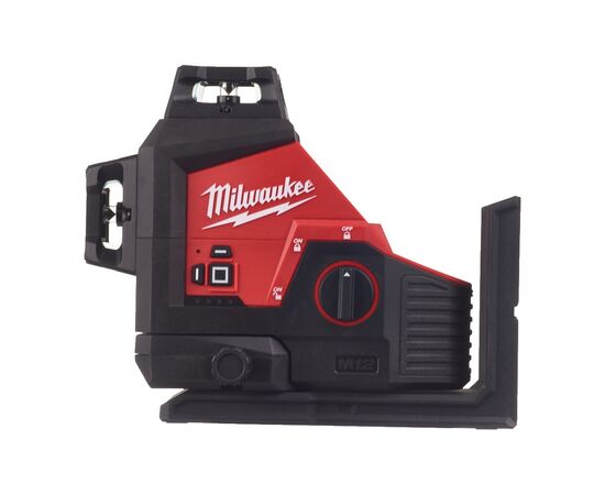 Аккумуляторный лазерный нивелир Milwaukee M12 3PL-401C - 4933478246, фото 