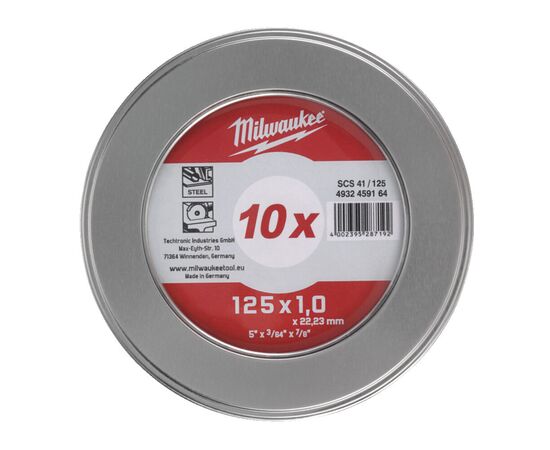 Отрезной диск по металлу Milwaukee Cut.W PRO-PLUS SCS 41 125 x 1.0 mm MetalBox - 10 pcs - 4932478998, фото 