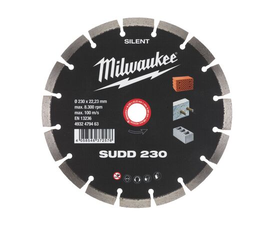 Алмазный диск Milwaukee SUDD 230 mm - 4932479463, Диаметр диска (мм): 230, Посадочный диаметр (мм): 22,23, Модель: SUDD 230 mm, фото 