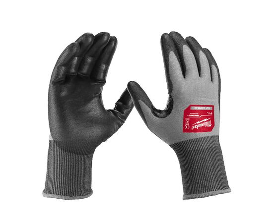 Перчатки рабочие Milwaukee 12 Pack Hi-Dex Cut D Gloves 10／XL - 4932480519, Модель: 12 Pack Hi-Dex Cut D Gloves 10／XL, Цвет: Серый, черный, красный, фото 