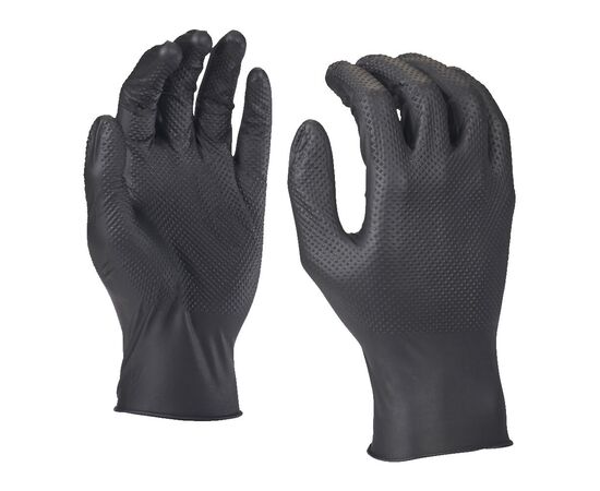 Перчатки рабочие Milwaukee 50 Pack Nitrile Disposable Gloves Grip 11／XXL - 4932493237, Модель: 50 Pack Nitrile Disposable Gloves Grip 11／XXL, Цвет: Черный, фото 