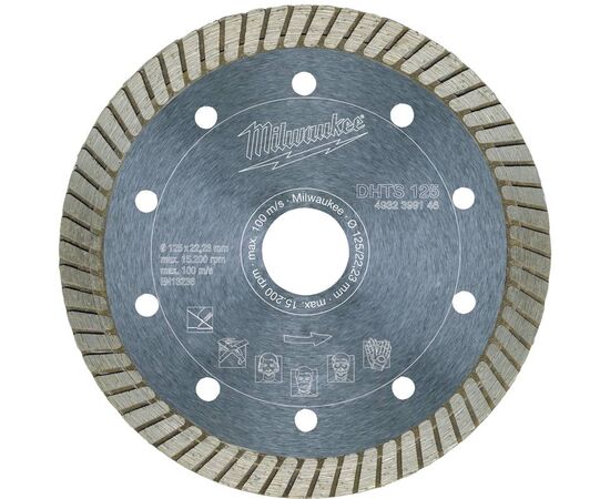 Алмазный диск Milwaukee DHTS 125 - 4932399146, Диаметр диска (мм): 125, Посадочный диаметр (мм): 22,23, Модель: DHTS 125, фото 