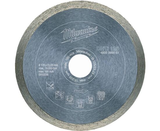 Алмазный диск Milwaukee DHTi 125 - 4932399553, Диаметр диска (мм): 125, Посадочный диаметр (мм): 22,23, Модель: DHTi 125, фото 