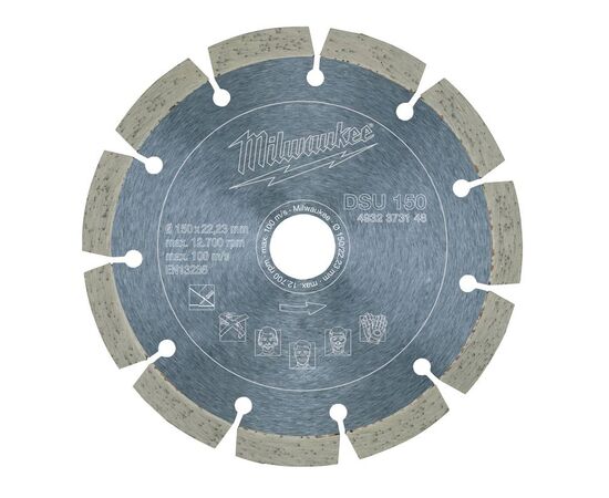 Алмазный диск Milwaukee DSU 150 - 4932373148, Диаметр диска (мм): 150, Посадочный диаметр (мм): 22,23, Модель: DSU 150, фото 