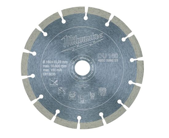 Алмазный диск Milwaukee DU 180 - 4932399523, Диаметр диска (мм): 180, Посадочный диаметр (мм): 22,23, Модель: DU 180, фото 