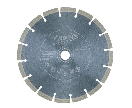 Алмазный диск Milwaukee DUH 230 - 4932399542, Диаметр диска (мм): 230, Посадочный диаметр (мм): 22,23, Модель: DUH 230, фото 