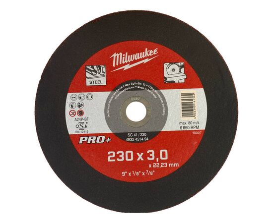 Отрезной диск по металлу Milwaukee PRO-PLUS SC-41 230x3 MM 25 PCS - 4932451494, фото 