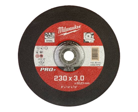 Отрезной диск по металлу Milwaukee PRO-PLUS SC-42 230x3 MM 25 PCS - 4932451498, фото 