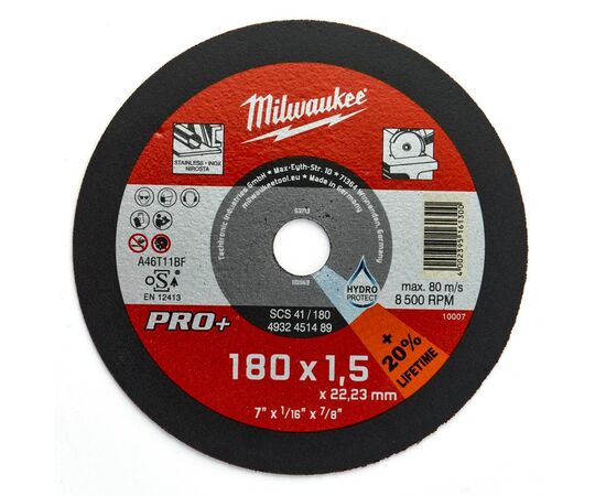 Тонкий отрезной диск по металлу Milwaukee PRO-PLUS SCS-41 180x1.5 MM 25 PCS - 4932451489, фото 