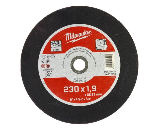 Тонкий отрезной диск по металлу Milwaukee SCS-41 230x1.9 MM 25 PCS - 4932451480, фото 