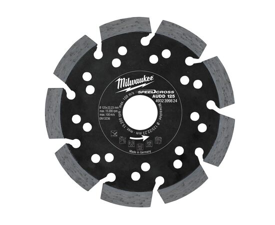 Алмазный диск Milwaukee Speedcross AUDD 125 - 4932399824, Диаметр диска (мм): 125, Посадочный диаметр (мм): 22,23, Модель: Speedcross AUDD 125, фото 