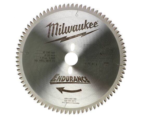Пильный диск по дереву Milwaukee WCSB 250 x 30 x 3.2 80T для торцовочной пилы - 4932361504, Диаметр диска (мм): 250, Посадочный диаметр (мм): 30, Модель: WCSB 250 x 30 x 3.2 80T, фото 