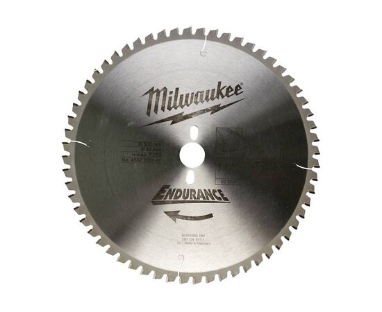 Пильный диск по дереву Milwaukee WCSB 305 x 30 x 3.2 60T для торцовочной пилы - 4932352141, Диаметр диска (мм): 305, Посадочный диаметр (мм): 30, Модель: WCSB 305 x 30 x 3.2 60T, фото 