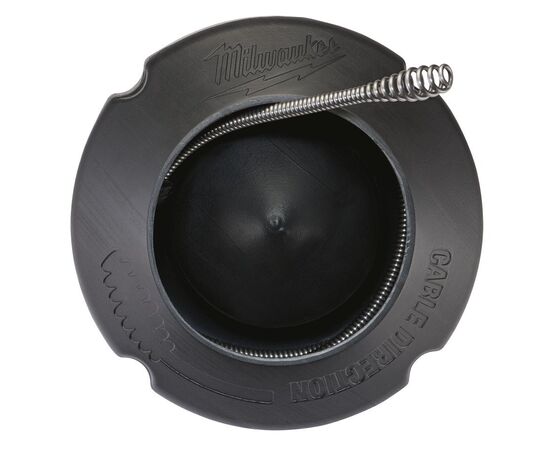 Трос с грушевидным наконечником для прочистки канализации с барабаном Milwaukee 6 MM X 7.6 M SPIRAL BULB AUGER w DRUM - 48532583, фото 