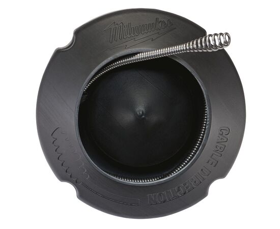 Трос с грушевидным наконечником для прочистки канализации с барабаном Milwaukee 8 MM X 7.6 M SPIRAL BULB AUGER w DRUM - 48532581, фото 