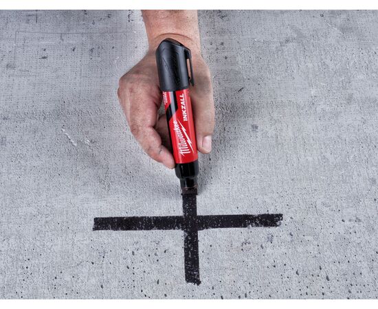 Маркер для стройплощадки Milwaukee INKZALL™ black chisel tip marker XL - 4932471559, фото , изображение 5