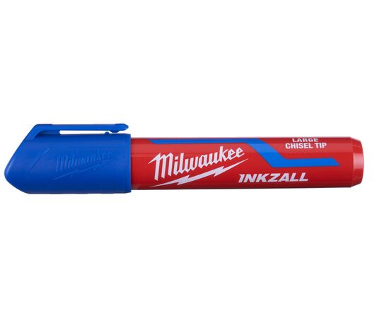 Маркер для стройплощадки Milwaukee INKZALL™ blue chisel tip marker L - 4932471557, фото 