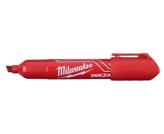 Маркер для стройплощадки Milwaukee INKZALL™ red chisel tip marker L - 4932471556, фото , изображение 3