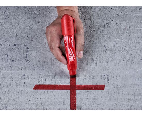 Маркер для стройплощадки Milwaukee INKZALL™ red chisel tip marker XL - 4932471560, фото , изображение 5