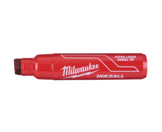 Маркер для стройплощадки Milwaukee INKZALL™ red chisel tip marker XL - 4932471560, фото , изображение 2