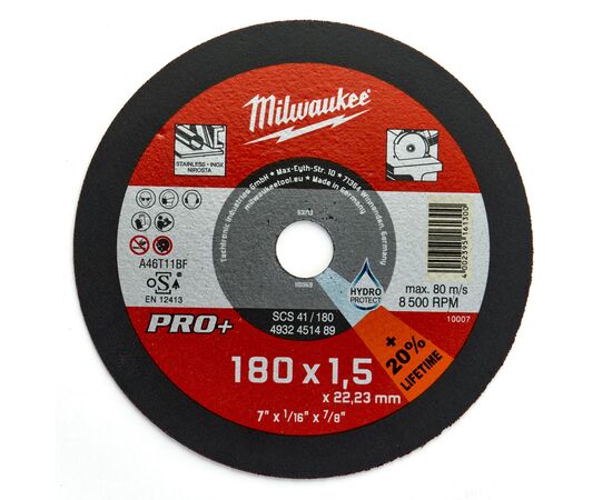 Тонкий отрезной диск по металлу Milwaukee SCS-41 180 х 1.5 MM 25 PCS - 4932371904, фото 
