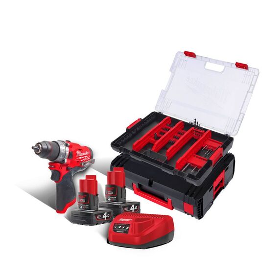 Аккумуляторная ударная дрель-шуруповерт с набором оснастки в кейсе Milwaukee M12 FPD-402XA - 4933464131, Модель: M12 FPD-402XA, внеший вид