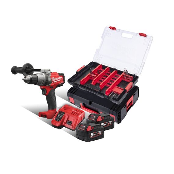 Аккумуляторная ударная дрель-шуруповерт с набором оснастки в кейсе Milwaukee M18 FPD-502XA - 4933464127, Модель: M18 FPD-502XA, внеший вид