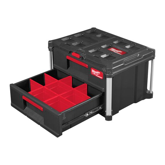 Кейс с выдвижными ящиками Milwaukee Packout 2 Drawer Tool Box - 4932472129, Модель: Packout 2 Drawer Tool Box, внеший вид, изображение 6