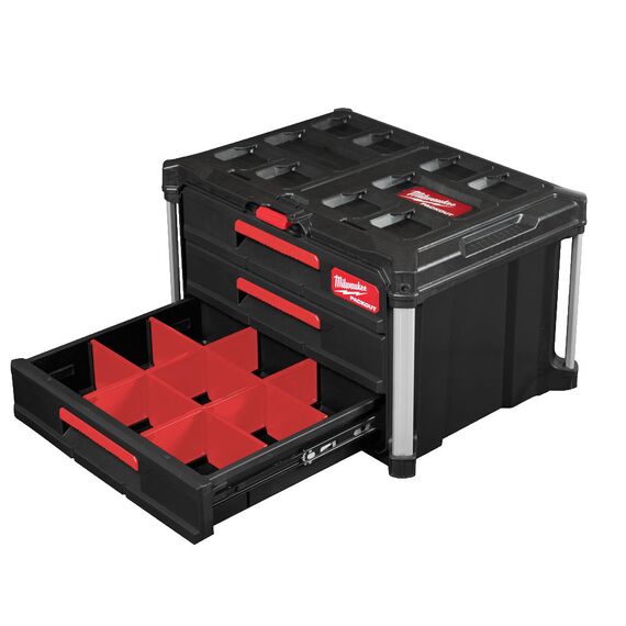 Кейс с выдвижными ящиками Milwaukee Packout 3 Drawer Tool Box - 4932472130, Модель: Packout 3 Drawer Tool Box, внеший вид, изображение 8