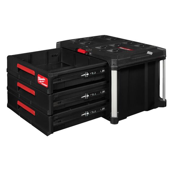Кейс с выдвижными ящиками Milwaukee Packout 3 Drawer Tool Box - 4932472130, Модель: Packout 3 Drawer Tool Box, внеший вид, изображение 7