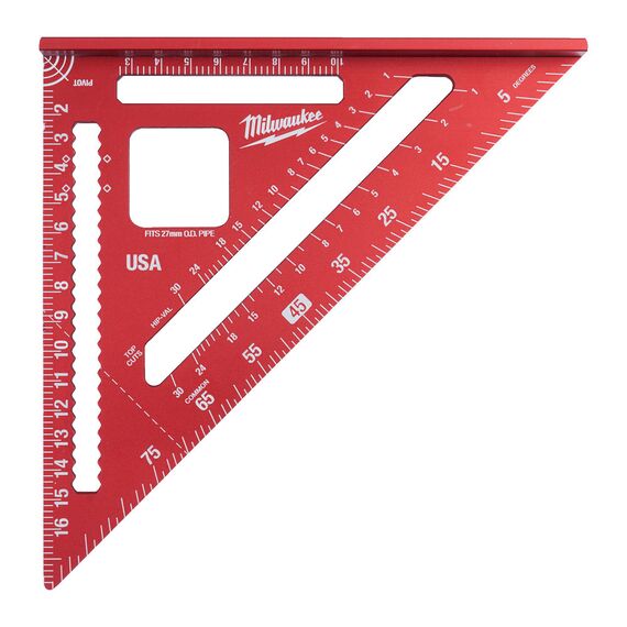Треугольный угольник-транспортир метрический Milwaukee Rafter Square Metric - 4932472124, Модель: Rafter Square Metric, внеший вид