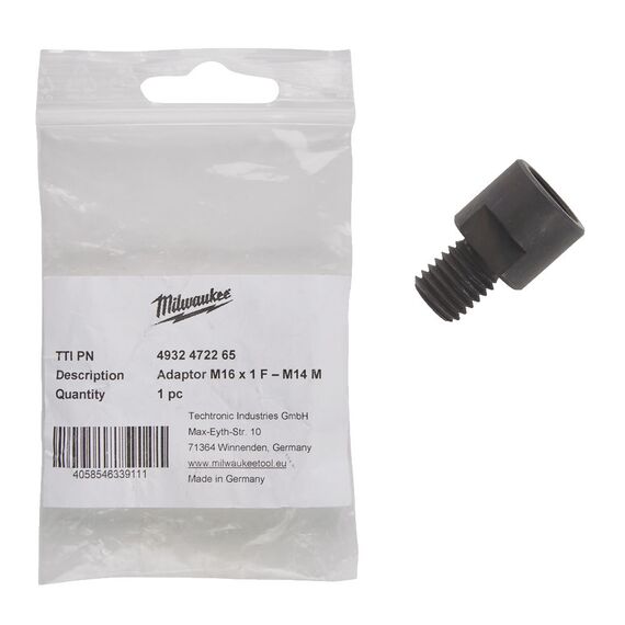 Адаптер для алмазных коронок M14 Milwaukee ADAPTOR M14 TO MILWAUKEE DIE GRINDER для установки на цанговые ПШМ - 4932472265, внеший вид, изображение 4