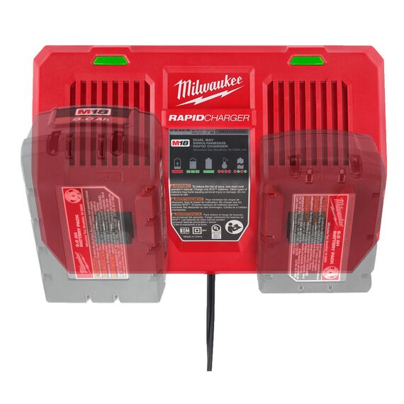 Быстрое зарядное устройство на два порта Milwaukee M18 DFC - 4932472074, внеший вид, изображение 13