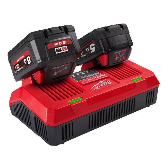 Быстрое зарядное устройство на два порта Milwaukee M18 DFC - 4932472074, внеший вид, изображение 4