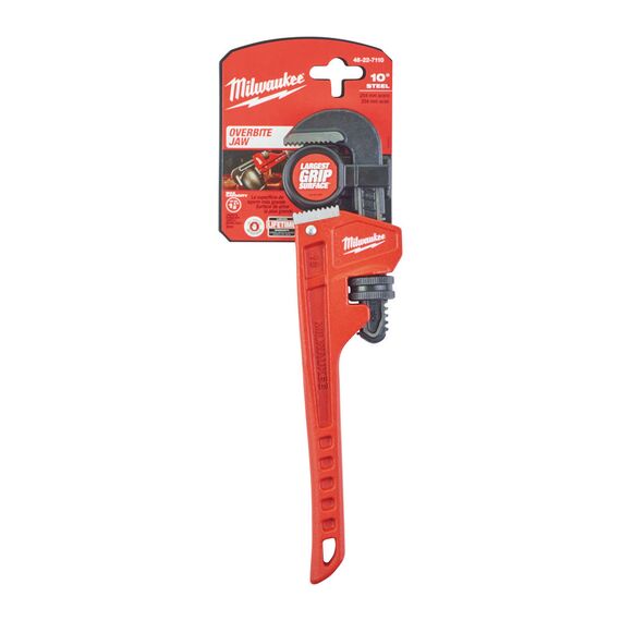 Стальной разводной трубный ключ Milwaukee STEEL PIPE WRENCH 250 MM - 48227110, Модель: STEEL PIPE WRENCH 250 MM, внеший вид, изображение 2