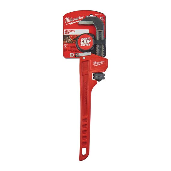 Стальной разводной трубный ключ Milwaukee STEEL PIPE WRENCH 350 MM - 48227114, Модель: STEEL PIPE WRENCH 350 MM, фото, изображение 2 Стальной разводной трубный ключ Milwaukee STEEL PIPE WRENCH 350 MM - 48227114, Модель: STEEL PIPE WRENCH 350 MM, внеший вид, изображение 2