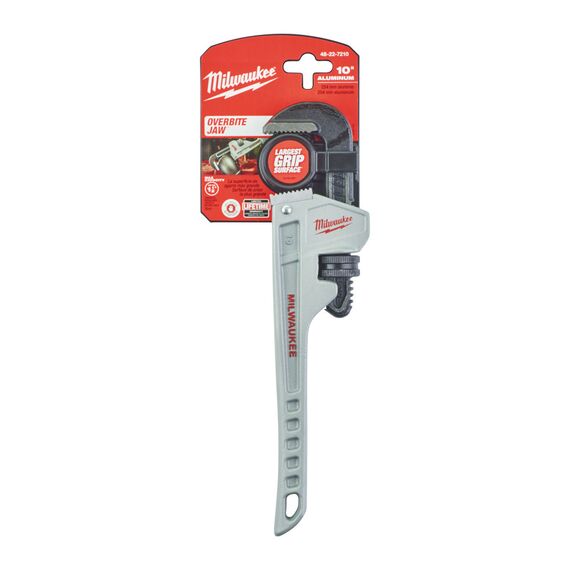 Алюминиевый разводной трубный ключ Milwaukee ALUMINIUM PIPE WRENCH 250 MM - 48227210, Модель: ALUMINIUM PIPE WRENCH 250 MM, внеший вид, изображение 2